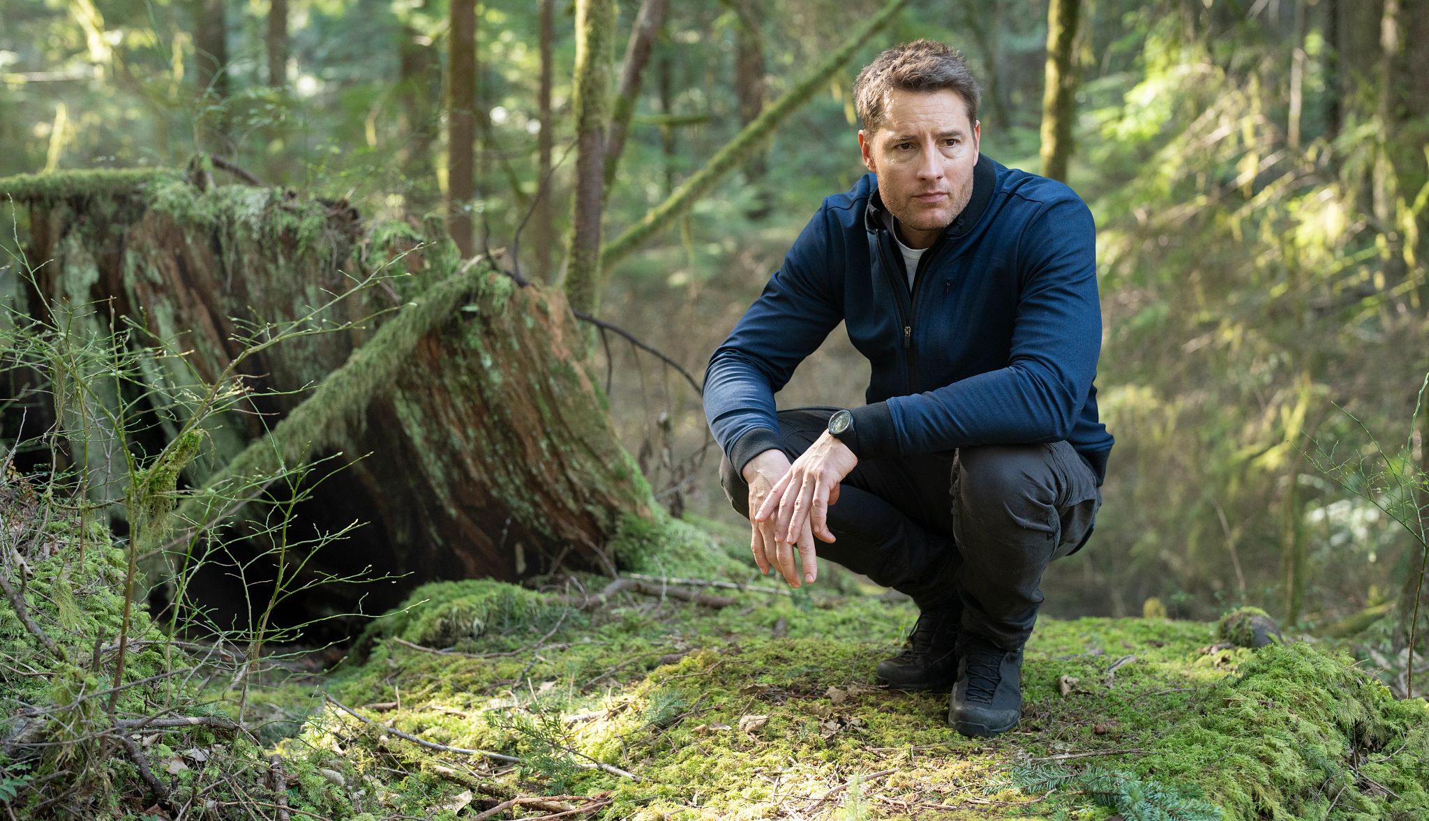 Justin Hartley in "Tracker" Justin Hartley in a still from Tracker