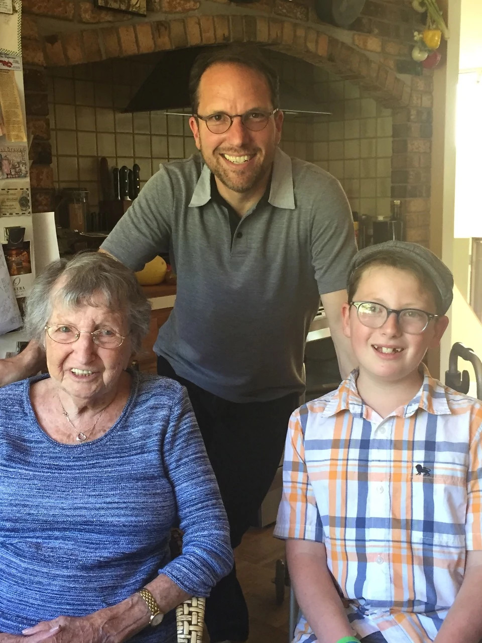 A photo shows David Hochman, along with his son, and his Grandma Charlotte.