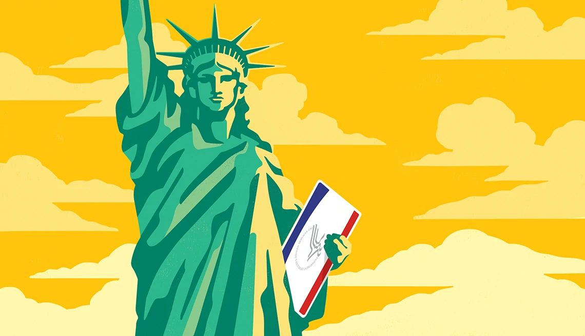 Can Noncitizens Get Medicare? statue of liberty with medicare card