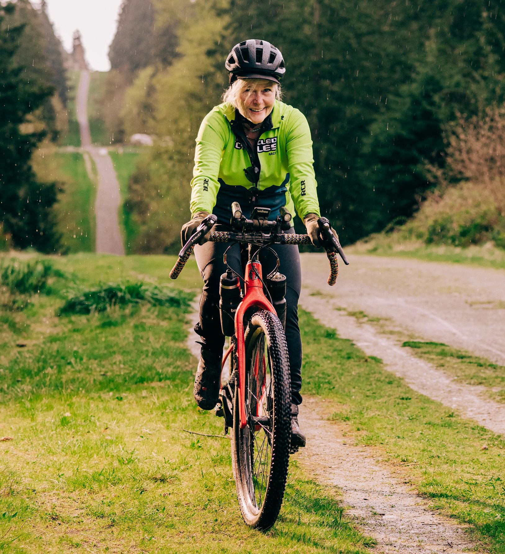 She Fought Off a Cougar Attack Cougar attack survivor Keri Bergere is shown in a photograph riding her bike on a forest trail