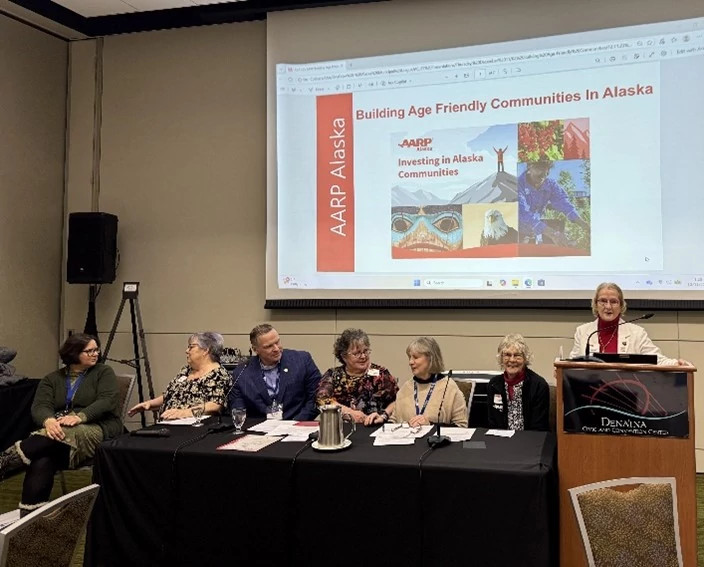 age-friendly volunteers hosting a panel