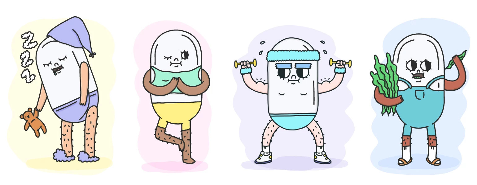 The Girlfriend Illustration The sleepy Yoga Workout Healthy