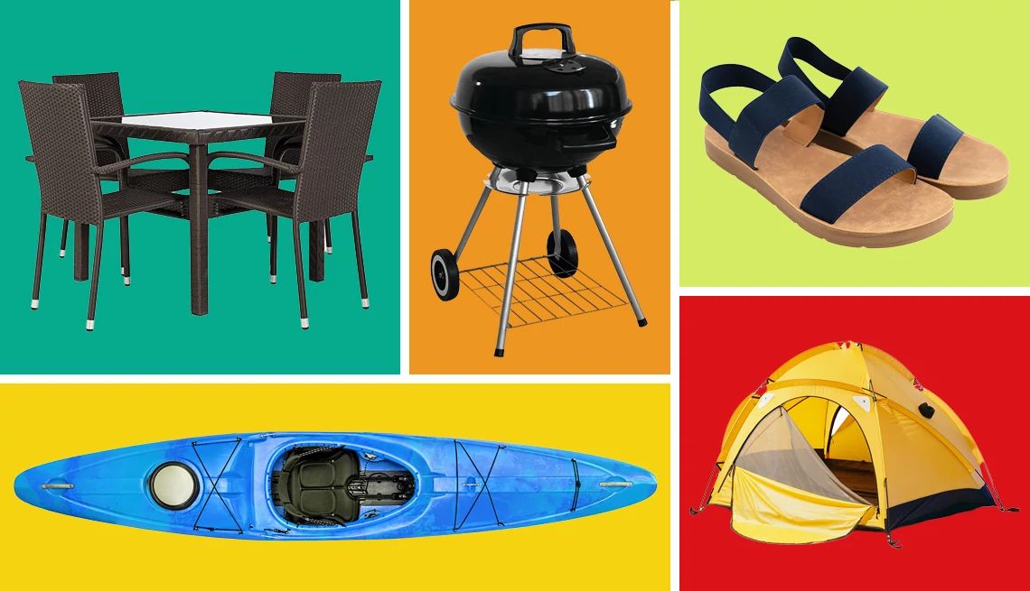 Las mejores compras en agosto del 2025 varias fotos de artículos de fin de temporada en cuadros de colores