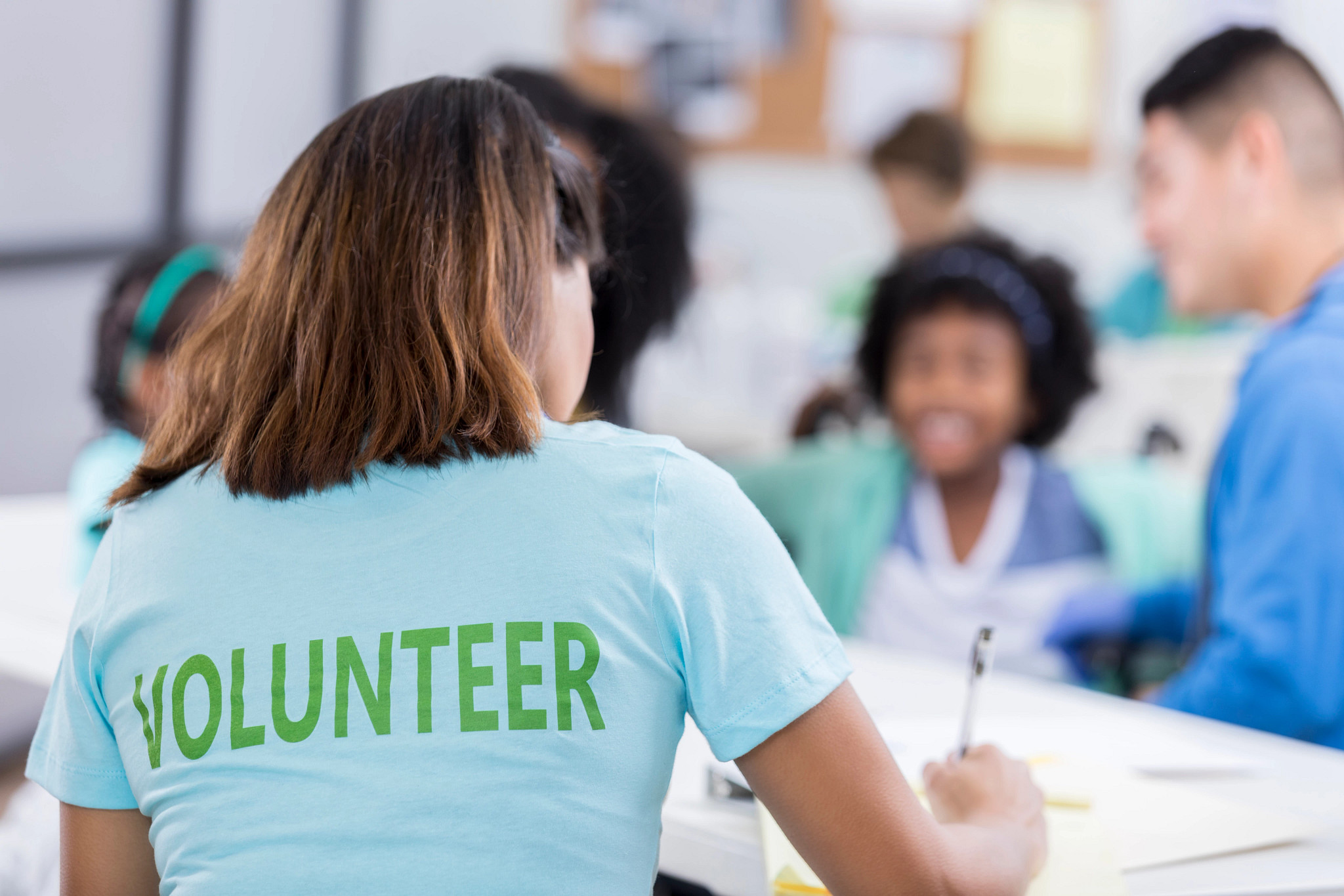 Volunteers working