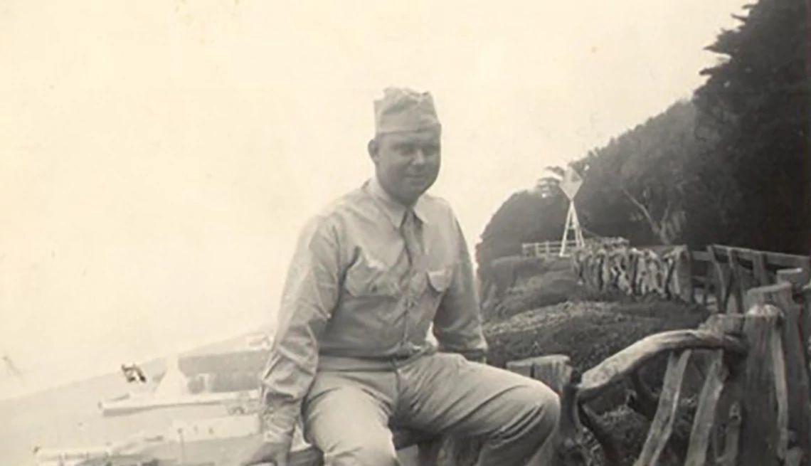 Honoring WWII veteran uncle historic photo of a man in military uniform
