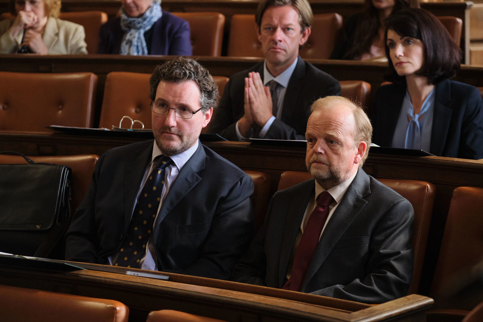 John Hollingworth and Toby Jones in a still from Mr Bates vs The Post Office
