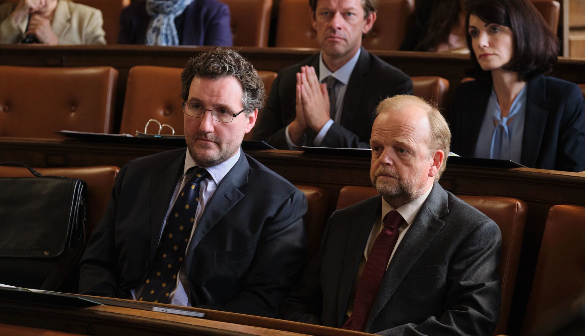 John Hollingworth and Toby Jones in "Mr Bates vs The Post Office" John Hollingworth and Toby Jones in a still from Mr Bates vs The Post Office