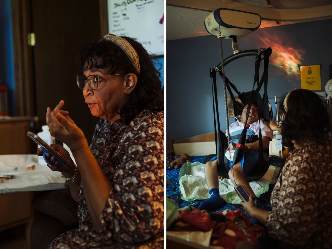 Why Today’s Caregiving Is More Medically Demanding Than Ever a mother is talking with her sons nurse