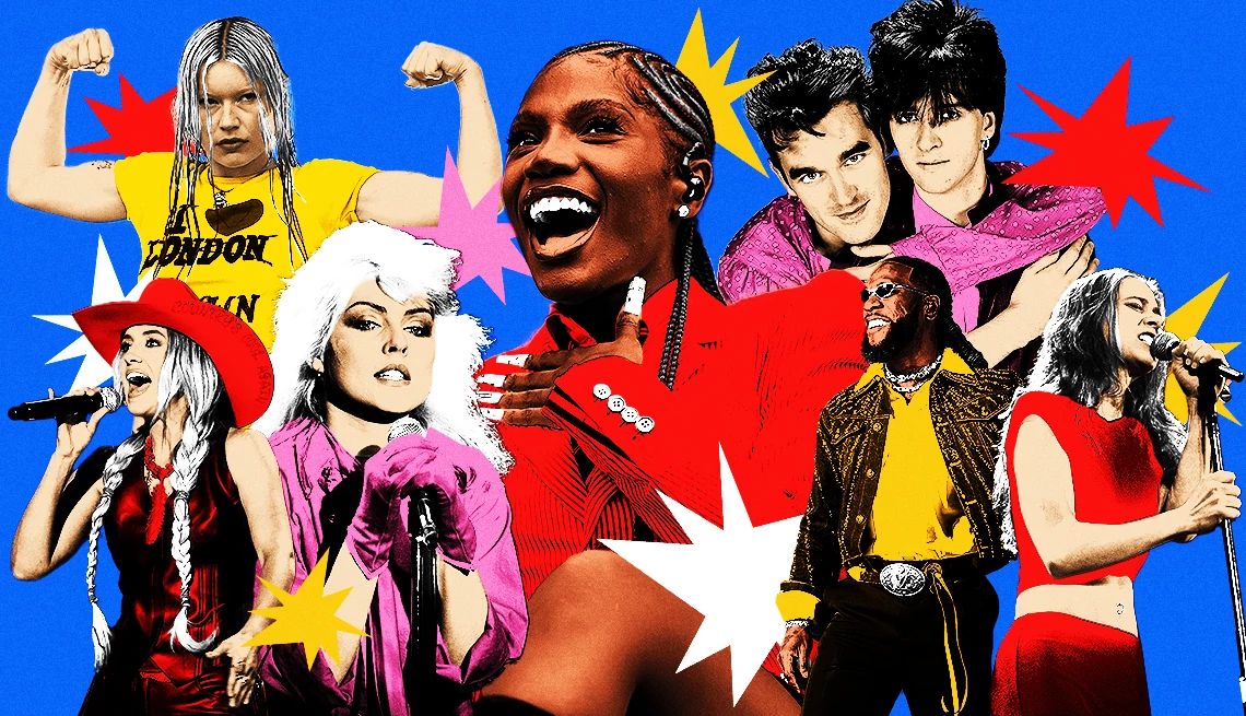 New Bands That Take Us Back a collage of photos of musicians from the recommended bands