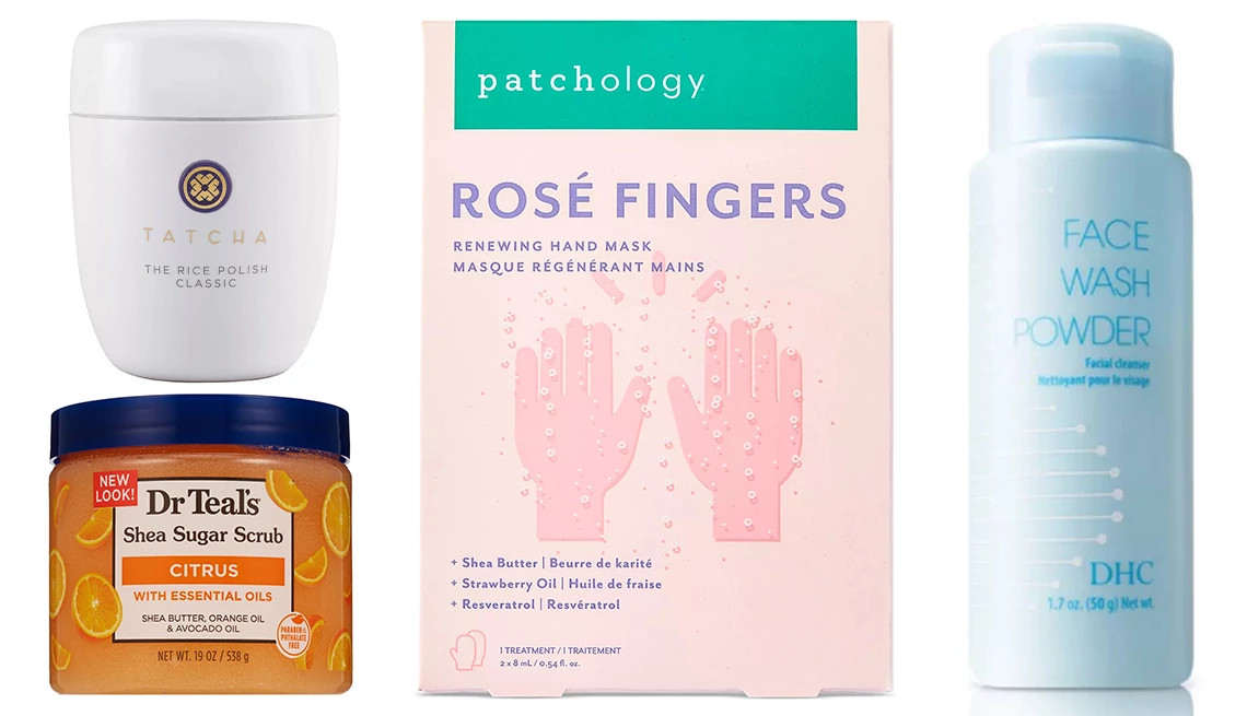 a collage with bath and hand products for winter