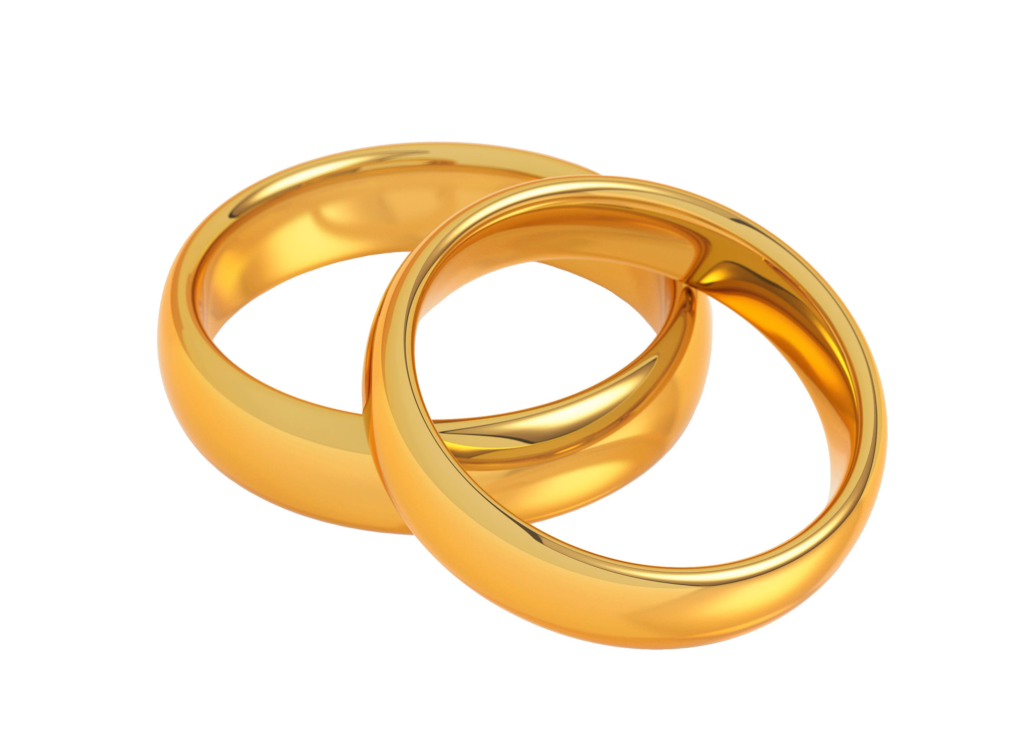 un dibujo de dos anillos de compromiso de oro