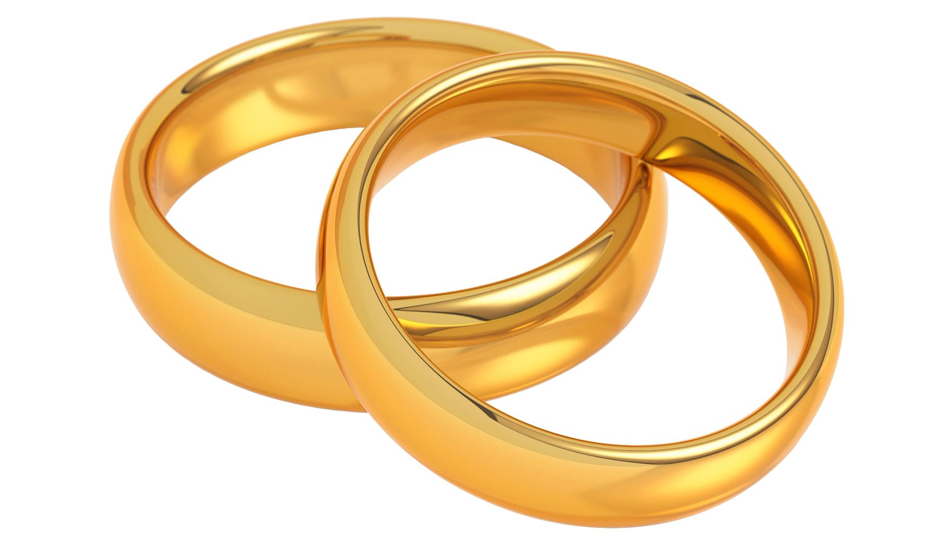un dibujo de dos anillos de compromiso de oro