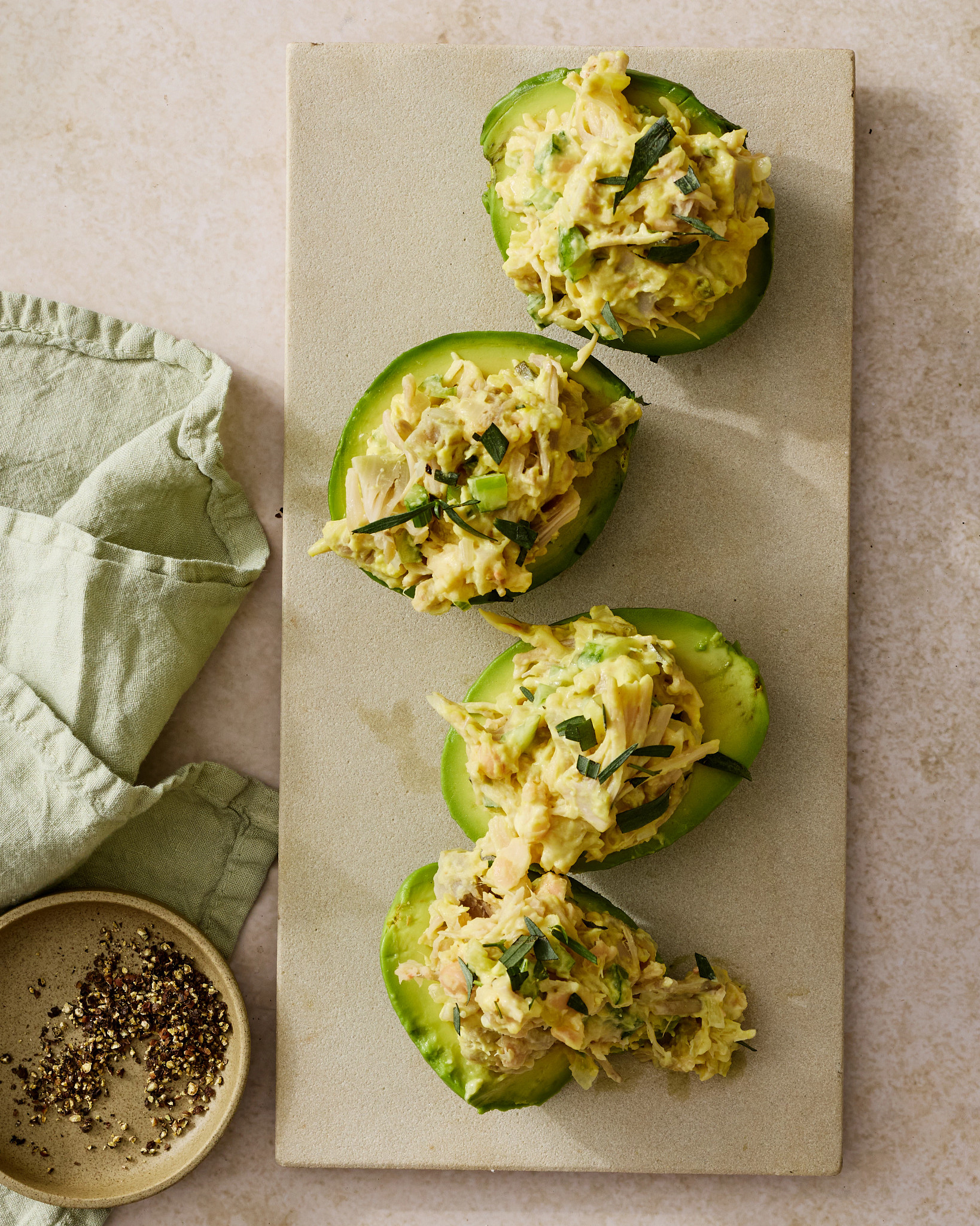 Vegan Tuna Salad made with Jackfruit and white beans is shown in a photo