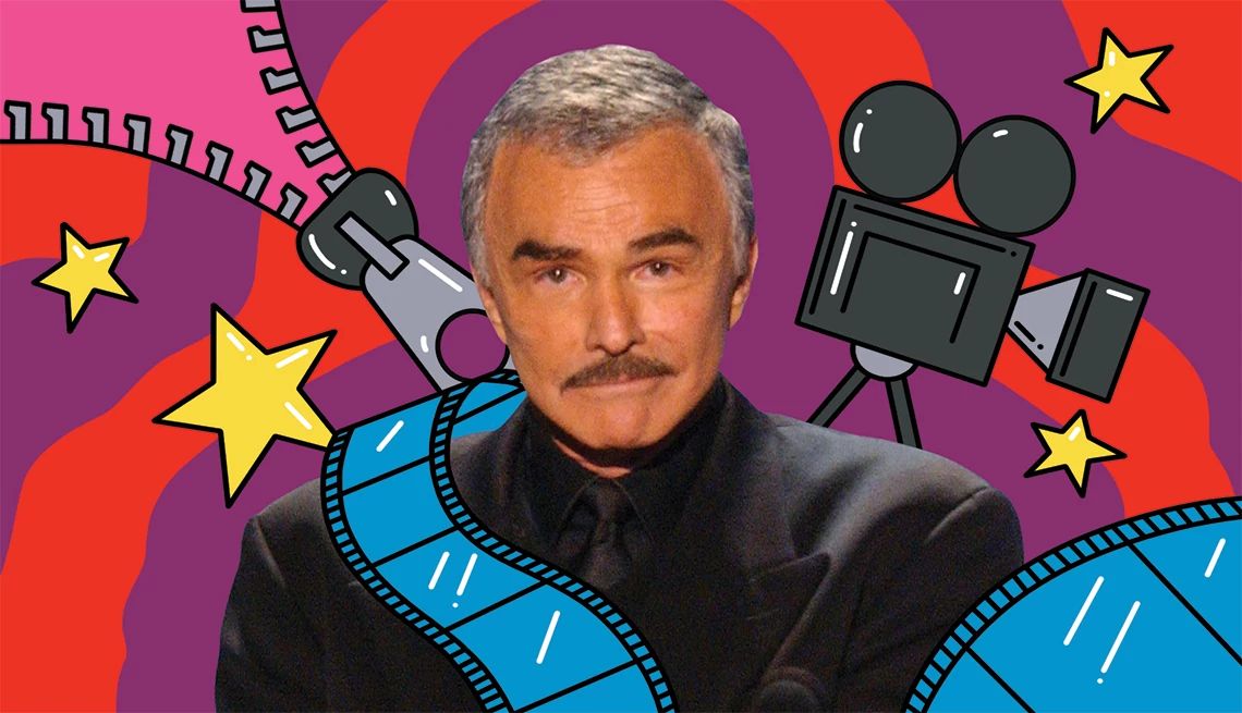 25 Great Movies Starring Actors Over 60 a collage featuring a phot of burt reynolds