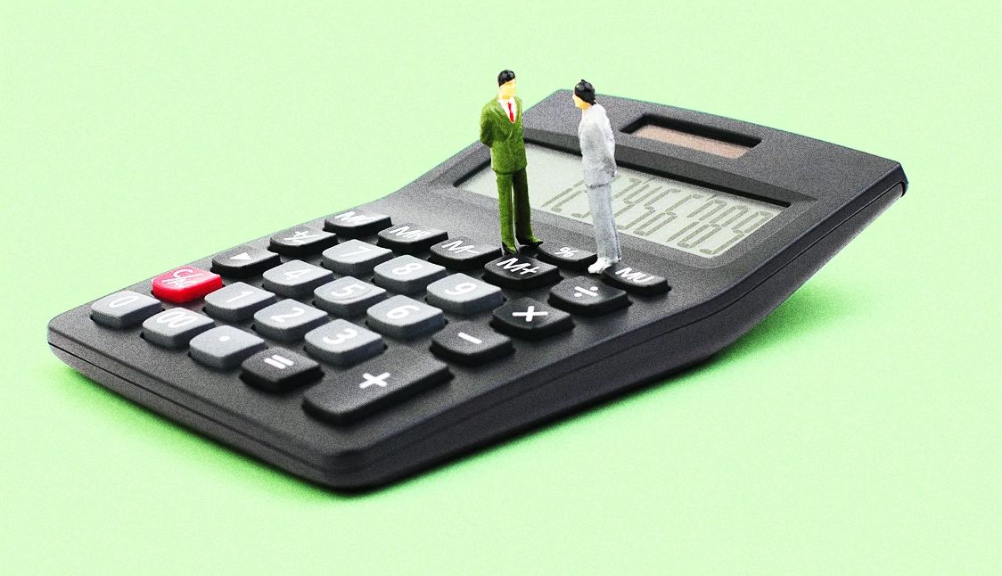 5 Things I Learned From Managing My Mother’s Money two people standing on a calculator
