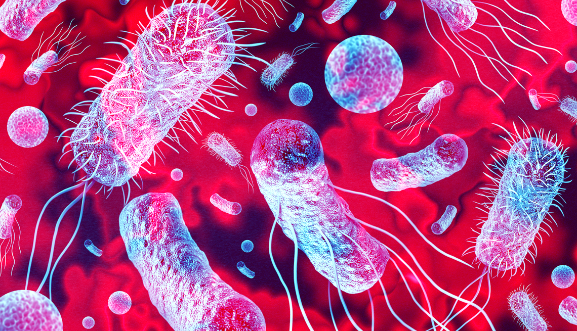 Myths to Know About Superbugs blue superbugs on a bright red background