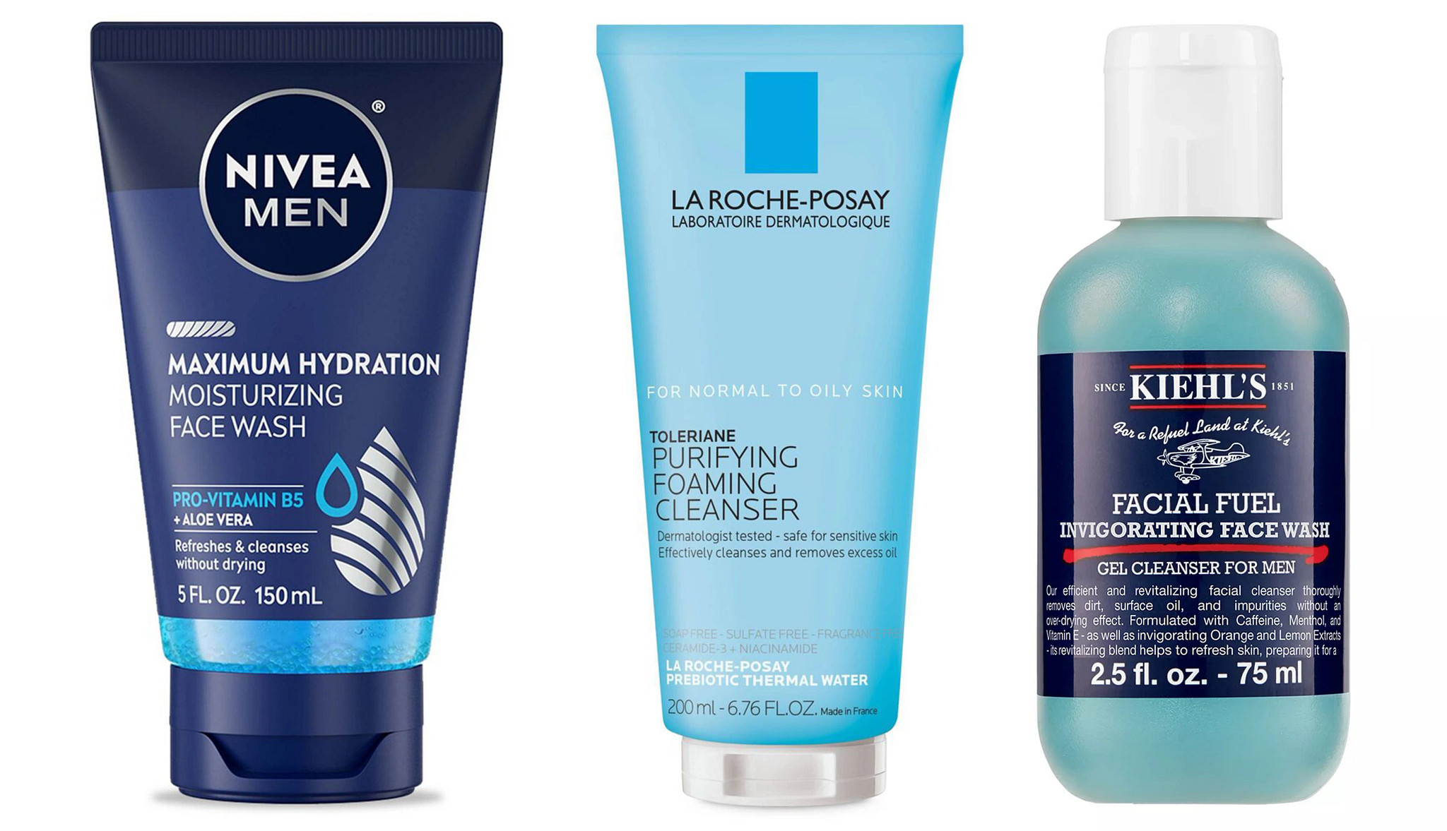 a collection of facial cleansing products