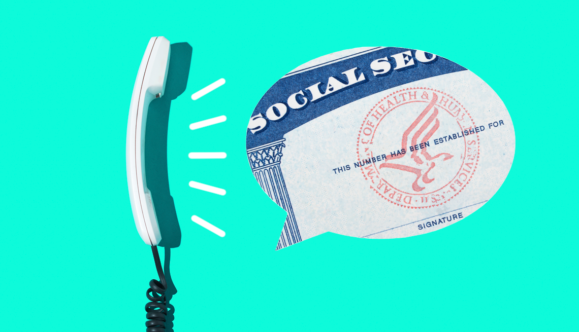 A graphic illustration of a phone and a social security card