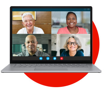 An image of a laptop where a zoom meeting is occurring.