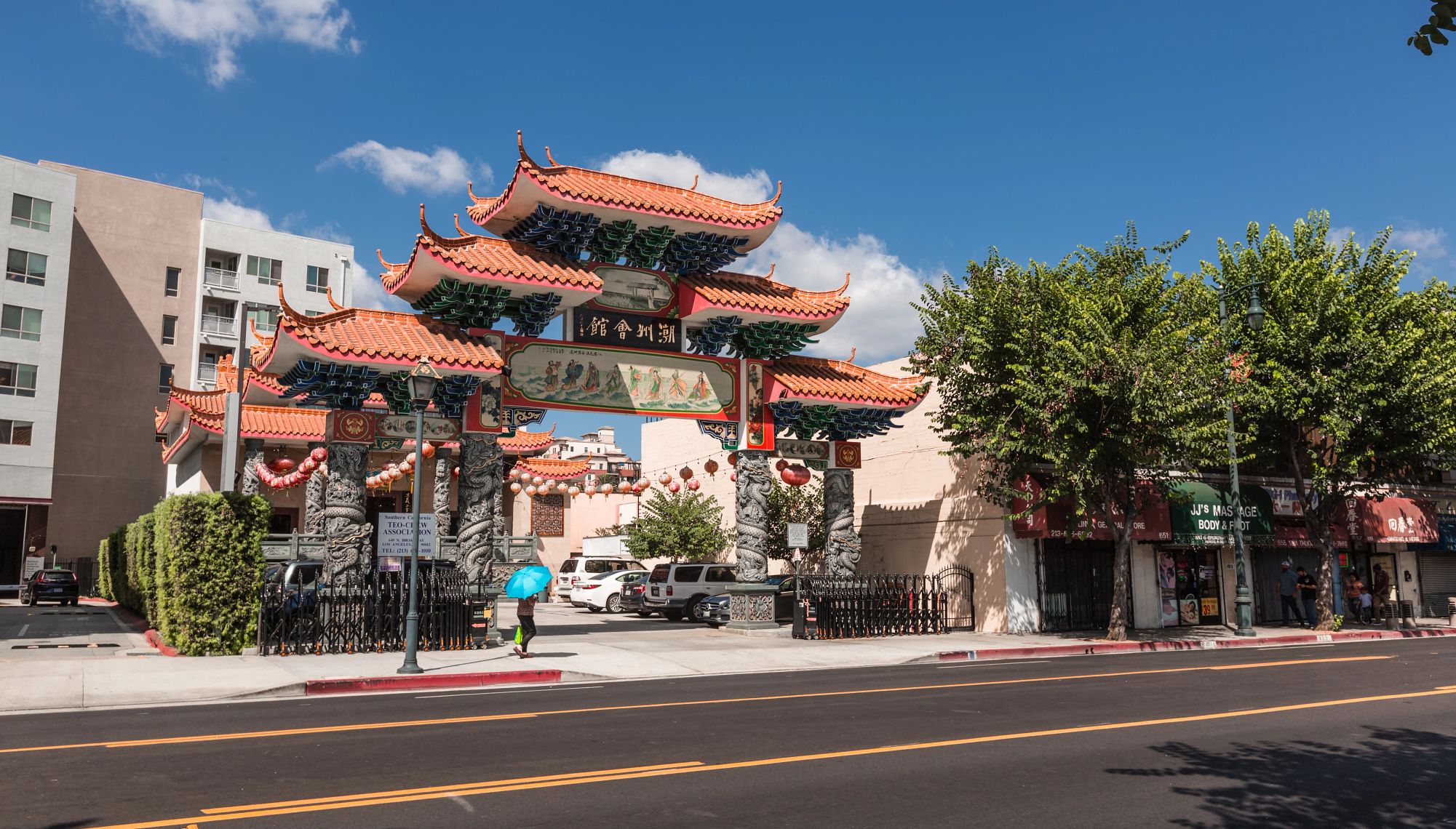 Chinatown in Los Angeles is a good option for art enthusiasts a woman walking in Chinatown, Los Angeles