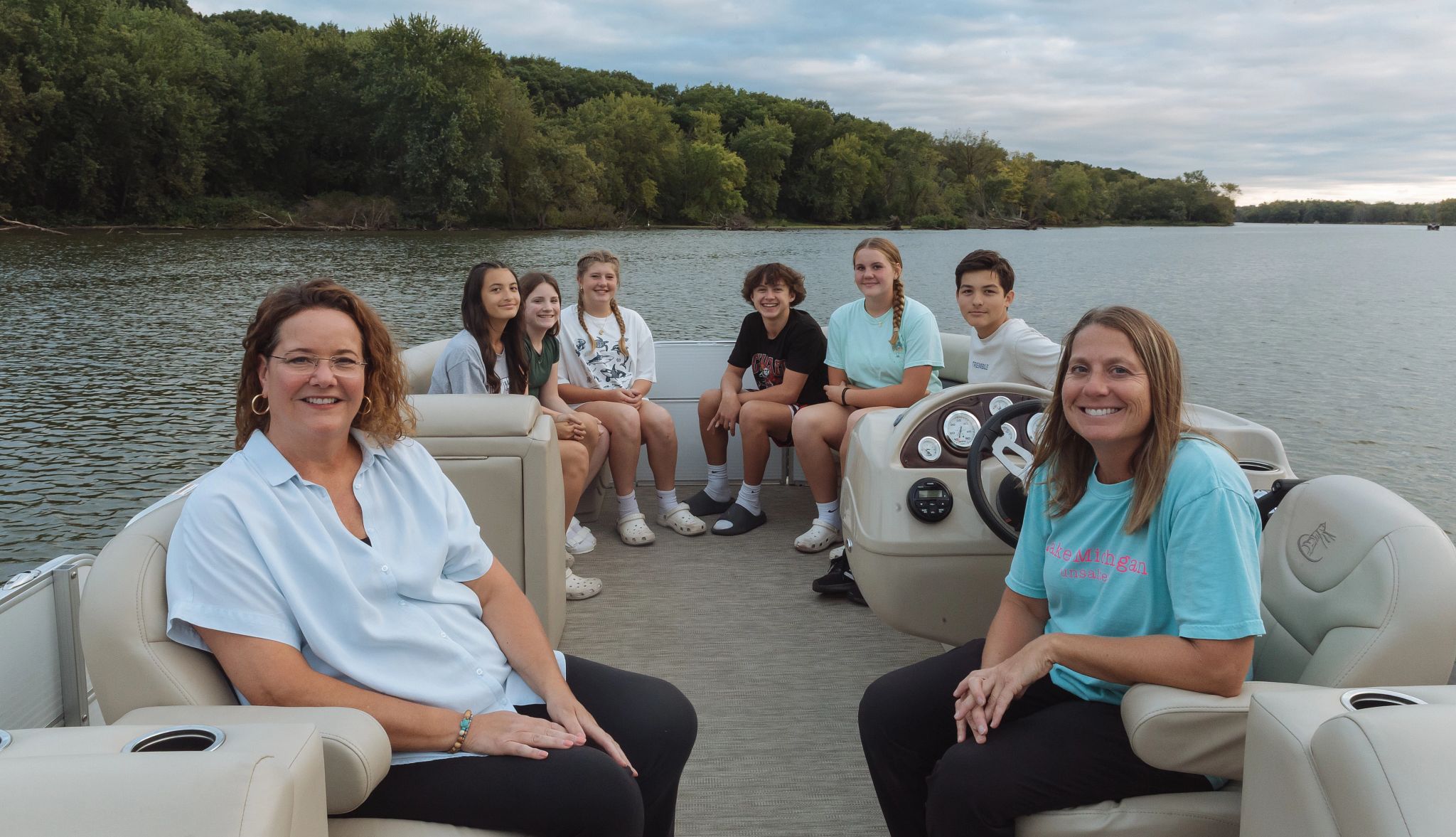 Cousins, Teens Make Heroic Boat Rescue A photo shows rescuers Cindy Owen, Autumn Sepulveda, Nora Wallace, Evelyn Wieringa, Luke Bauman, Ella Owen, Mason Sepulveda, and Tonia Logan in a boat
